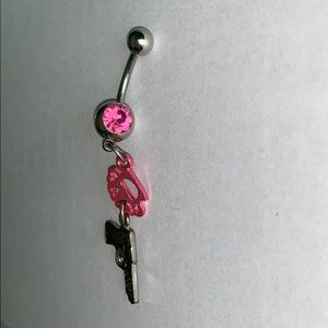 Stainless steel “hustler” belly ring